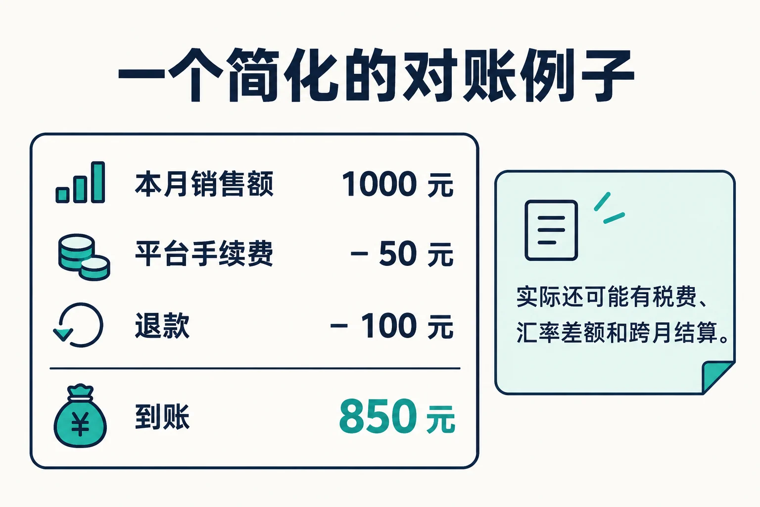 从销售额到到账金额
