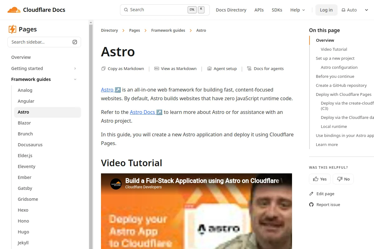 Cloudflare Pages Astro 部署文档截图