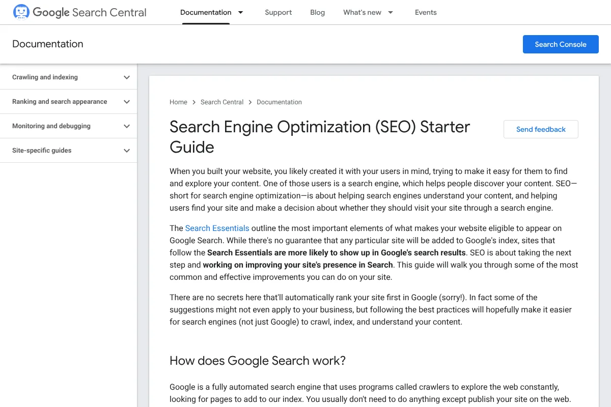 Google SEO Starter Guide 截图